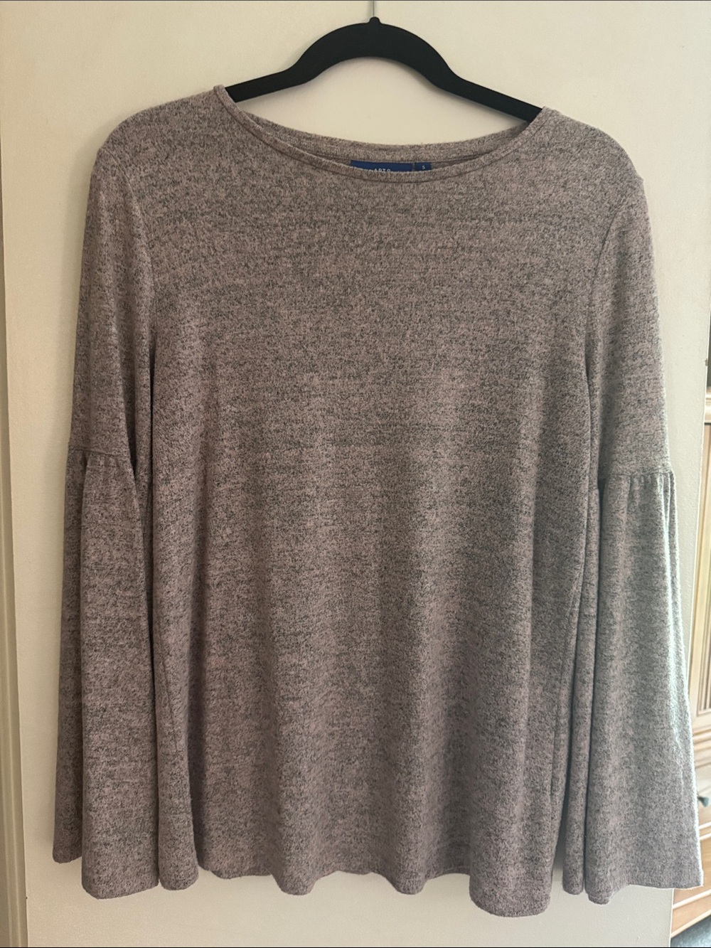 Apt 9 Relaxed Bell-Sleeve Women's Sweater in Pink/Heather Gray